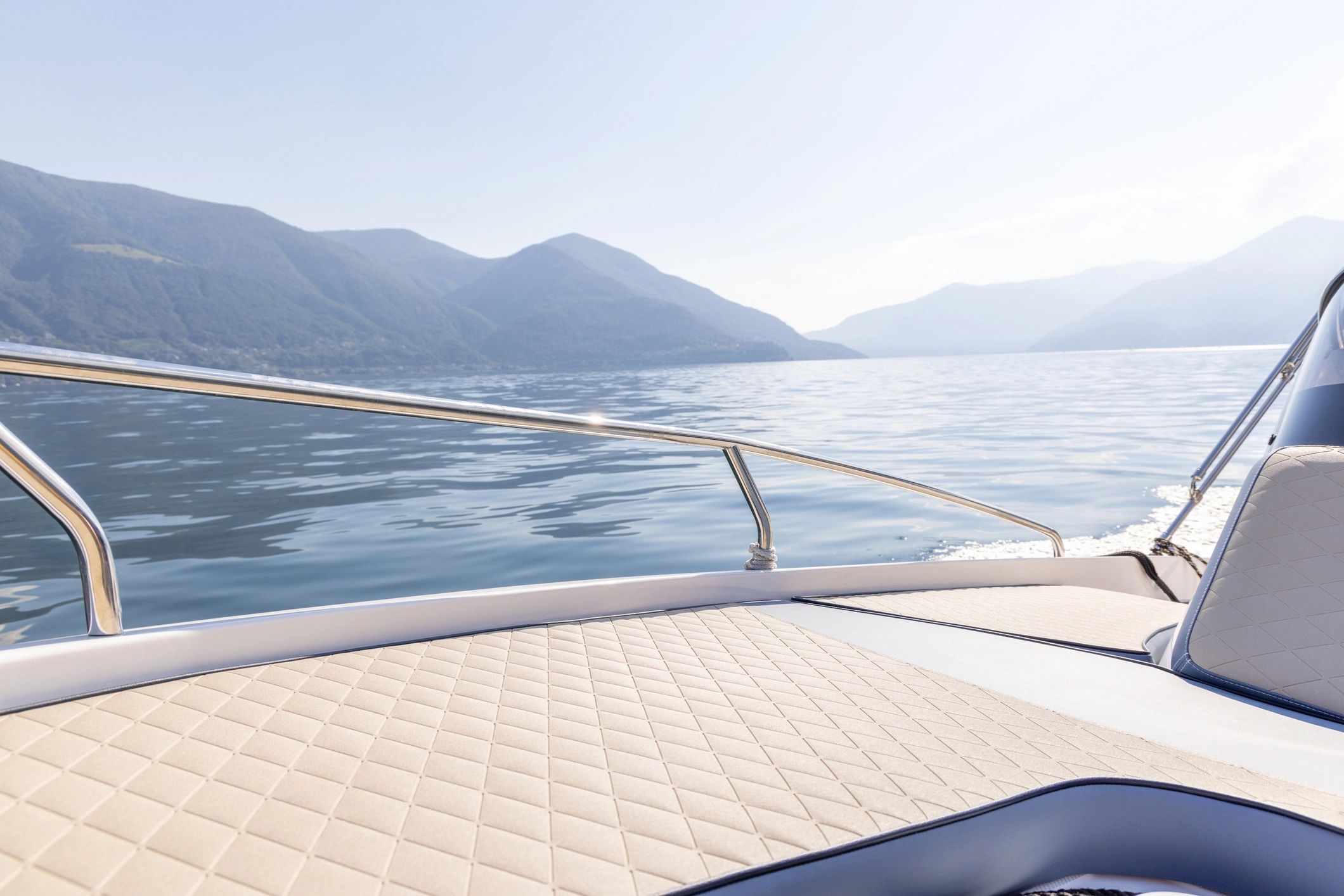 Pontoon boat on a pretty summer day body of water